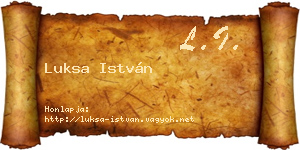 Luksa István névjegykártya
